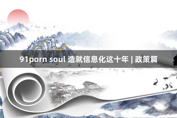 91porn soul 造就信息化这十年 | 政策篇