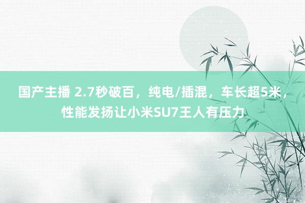 国产主播 2.7秒破百，纯电/插混，车长超5米，性能发扬让小米SU7王人有压力