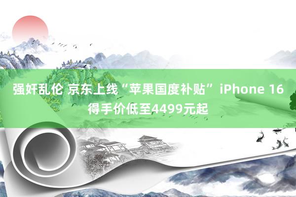 强奸乱伦 京东上线“苹果国度补贴” iPhone 16得手价低至4499元起