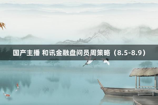 国产主播 和讯金融盘问员周策略（8.5-8.9）