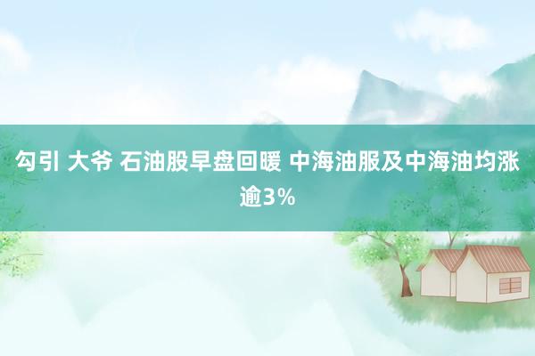 勾引 大爷 石油股早盘回暖 中海油服及中海油均涨逾3%